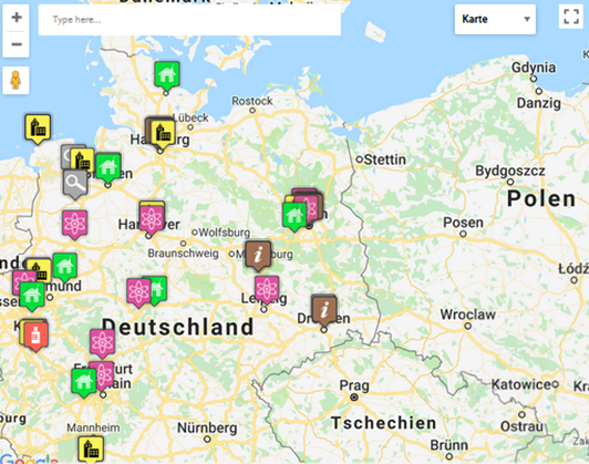 Screenshot der interaktiven Karte Arzneimittel in der Umwelt